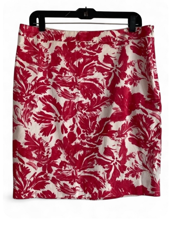 The Limited Dresses & Skirts - The Limited Red and White Floral SIde Zip Pencil Skirt Size 12